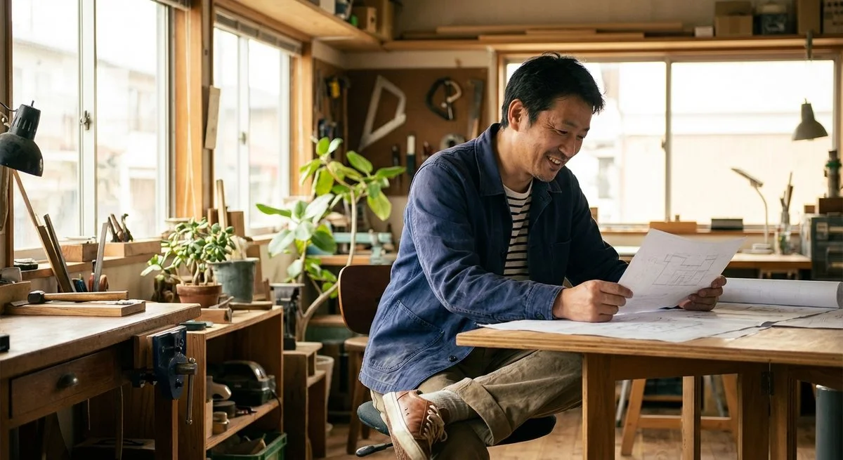 PAFHLの靴を履いた日本人のワークスタイル